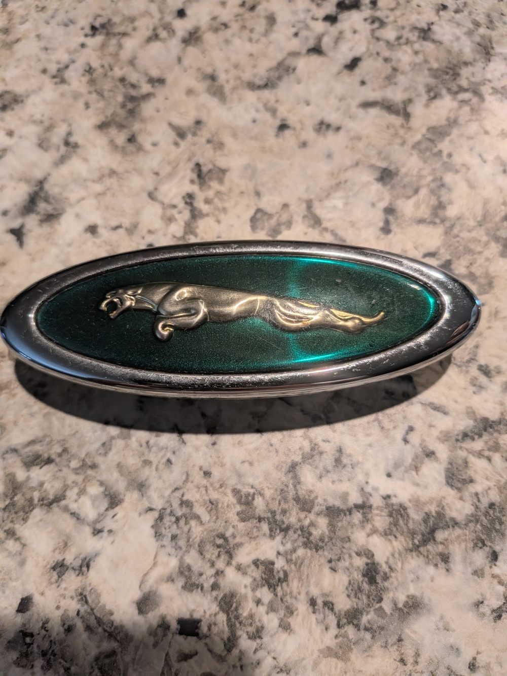 Green Jaguar Leaping Emblem Badge
